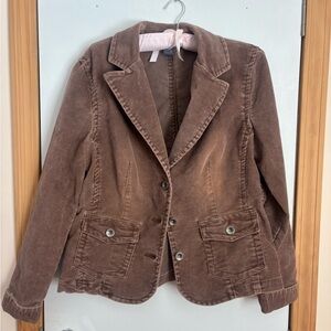 French Cuff Brown Women's Corduroy Jacket